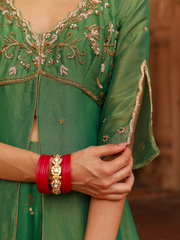 Green Sharara Set