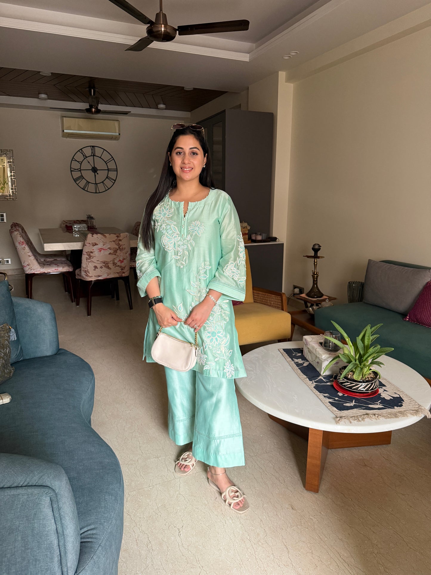 Mint Green Embroidered Co-ord Set