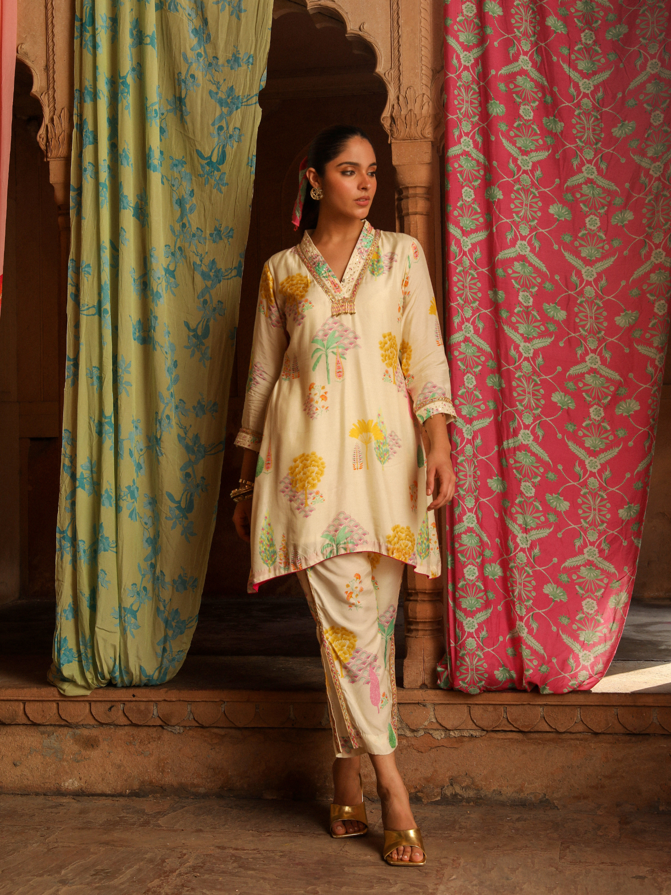 Ivory Ashoka Print Co-Ord Set