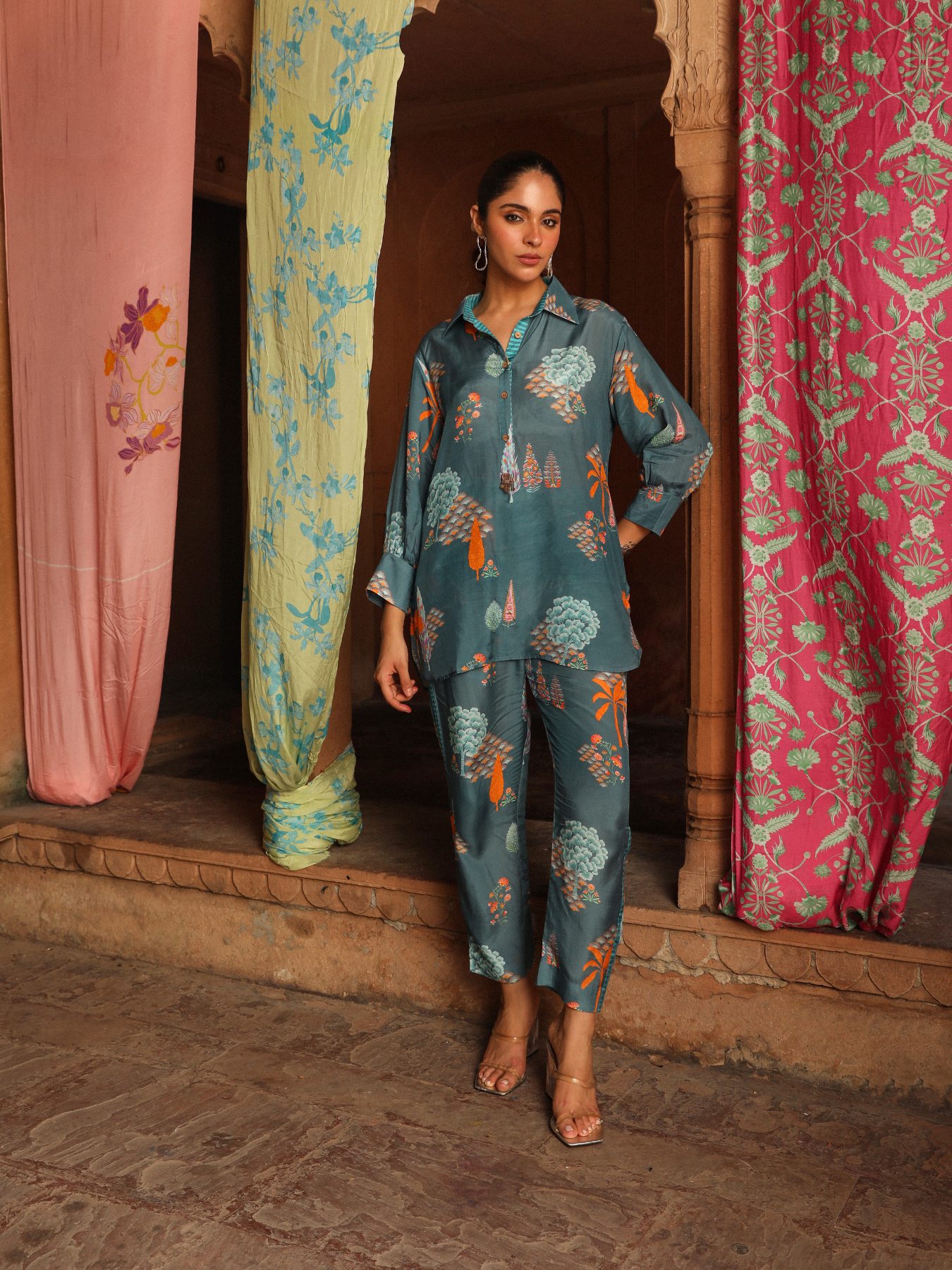 Teal Ashoka Print Co-ord Set