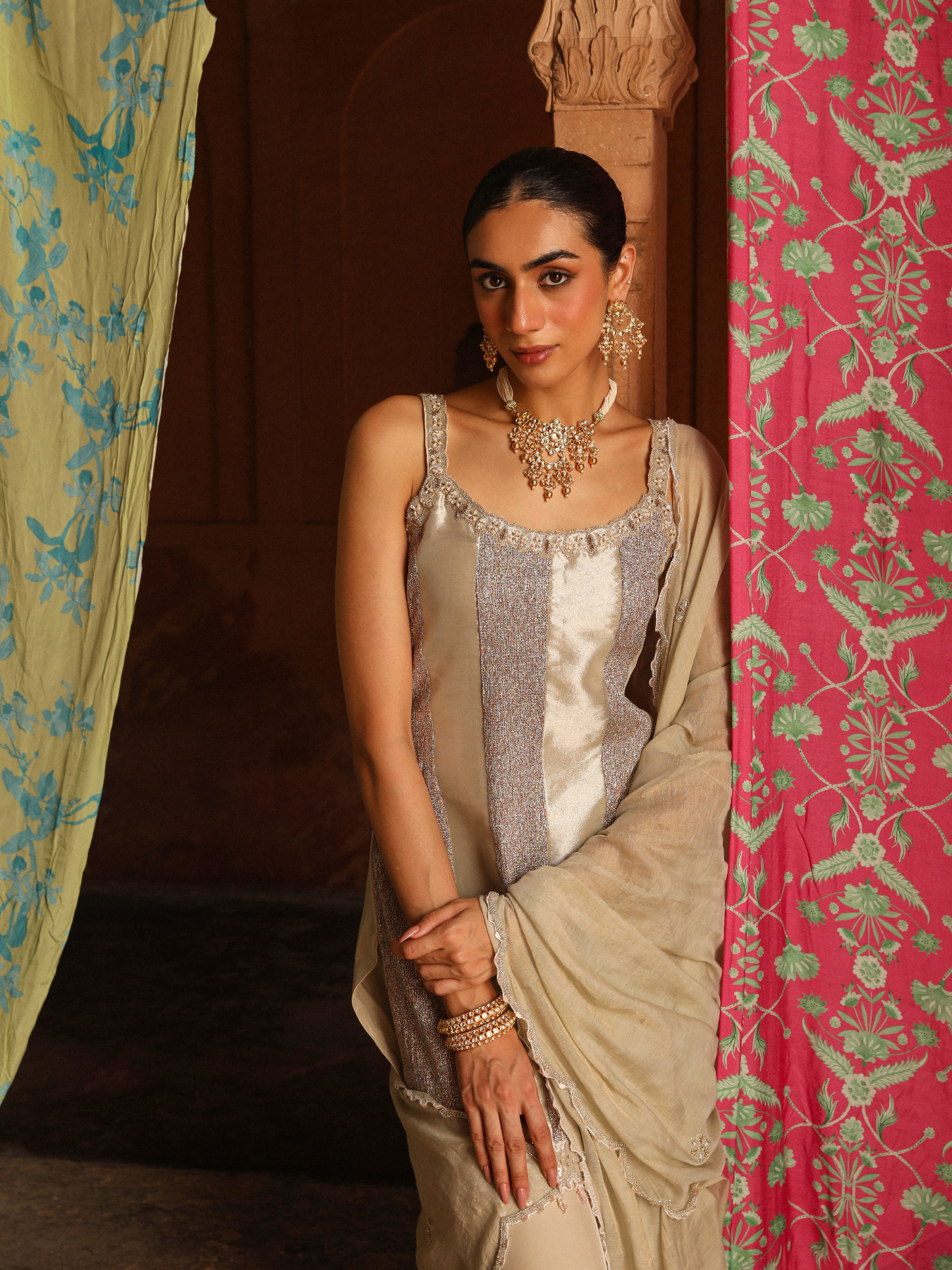 Ivory Pearl Sharara Set