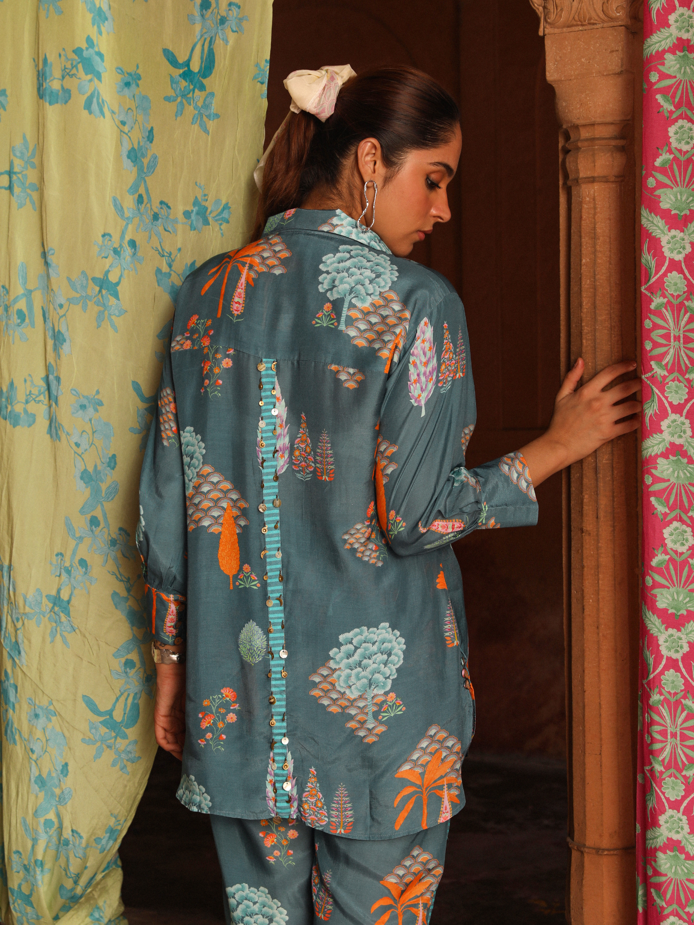 Teal Ashoka Print Co-ord Set