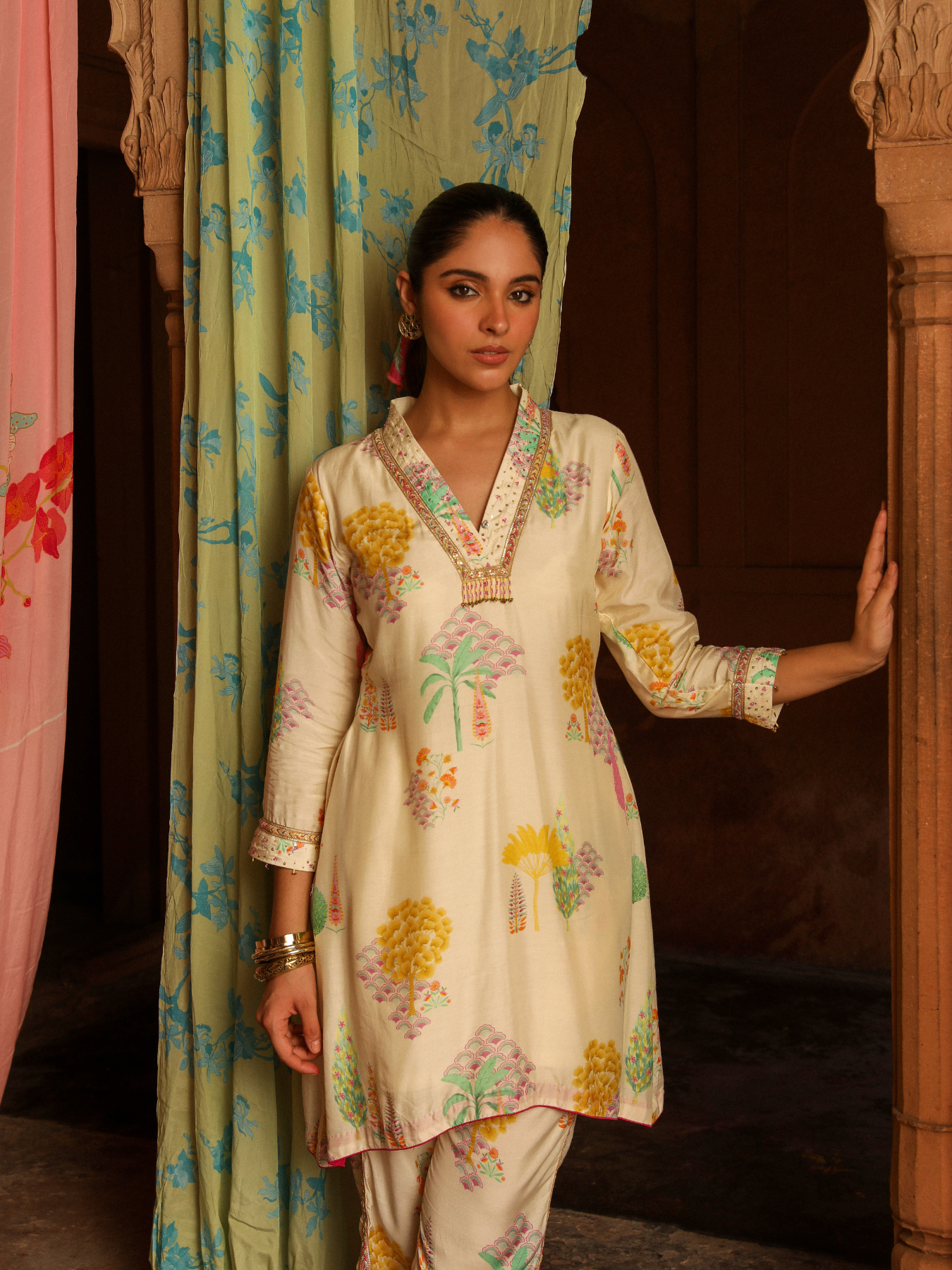 Ivory Ashoka Print Co-Ord Set