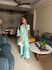 Mint Green Embroidered Co-ord Set