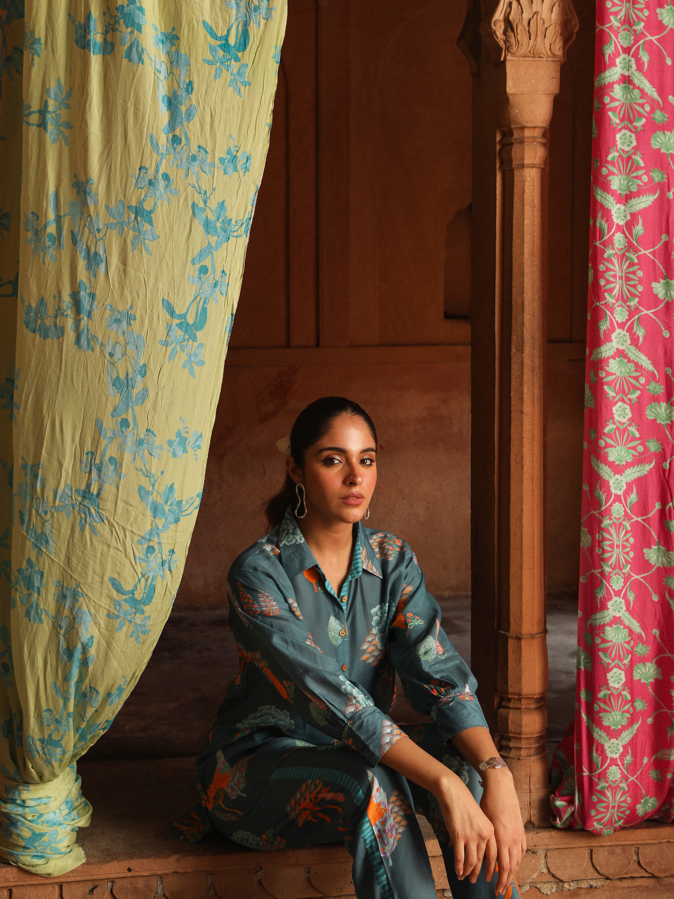 Teal Ashoka Print Co-ord Set