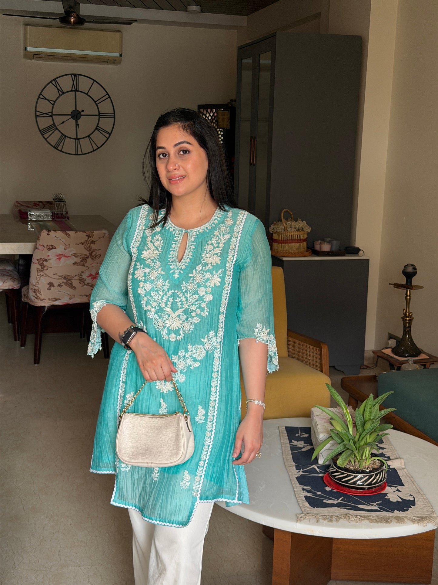 Aqua Embroidered Co-ord Set