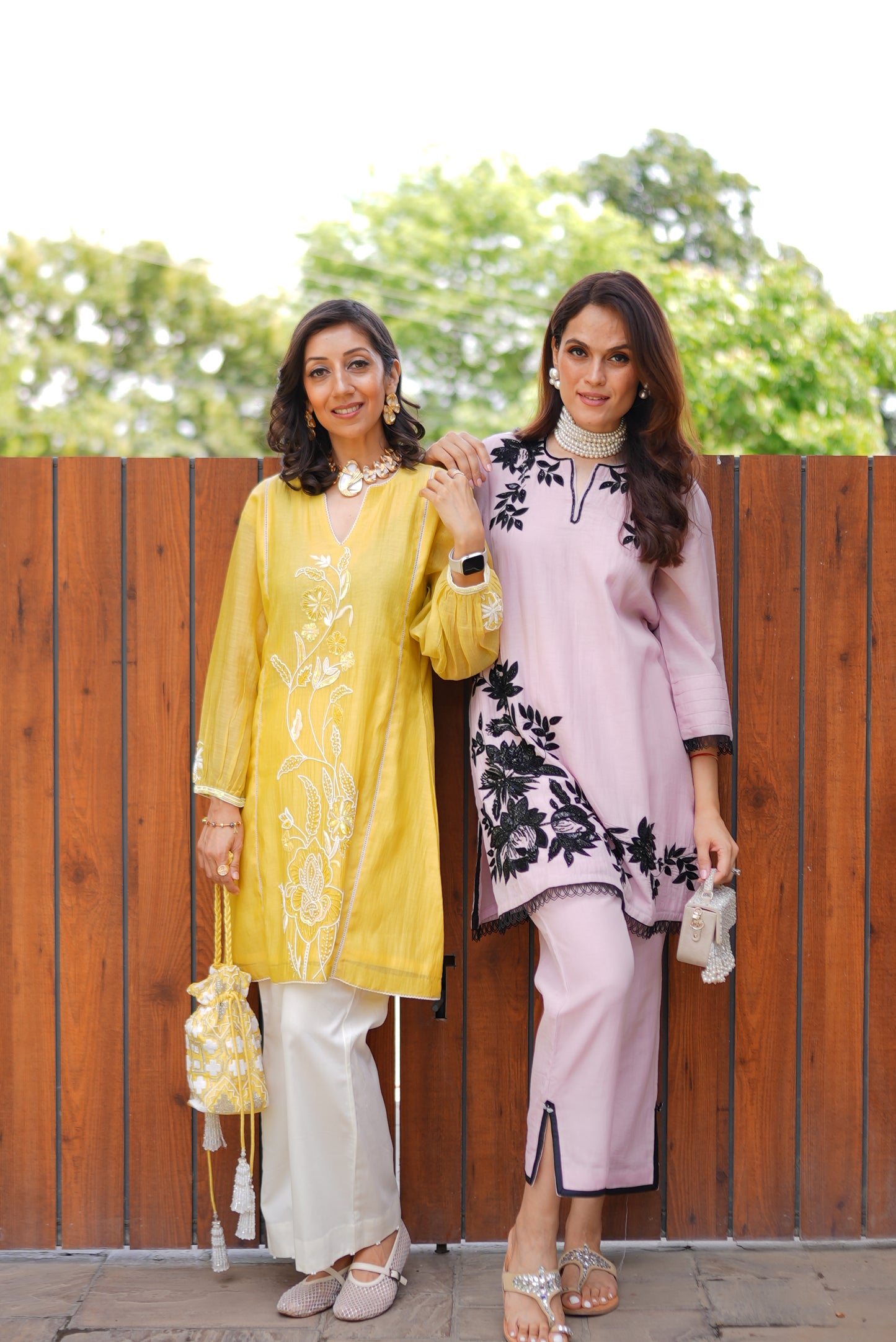 Yellow Floral Embroidered Co-ord Set