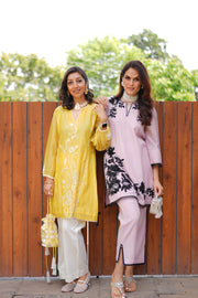 Yellow Floral Embroidered Co-ord Set