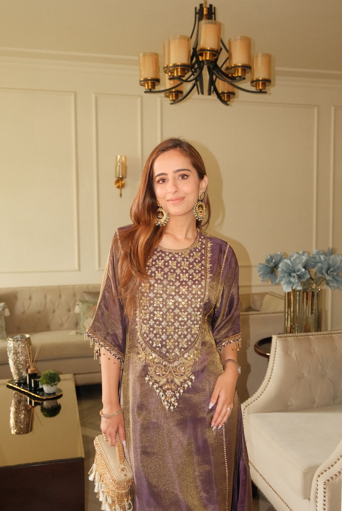 Dust Plum Kaftan Set