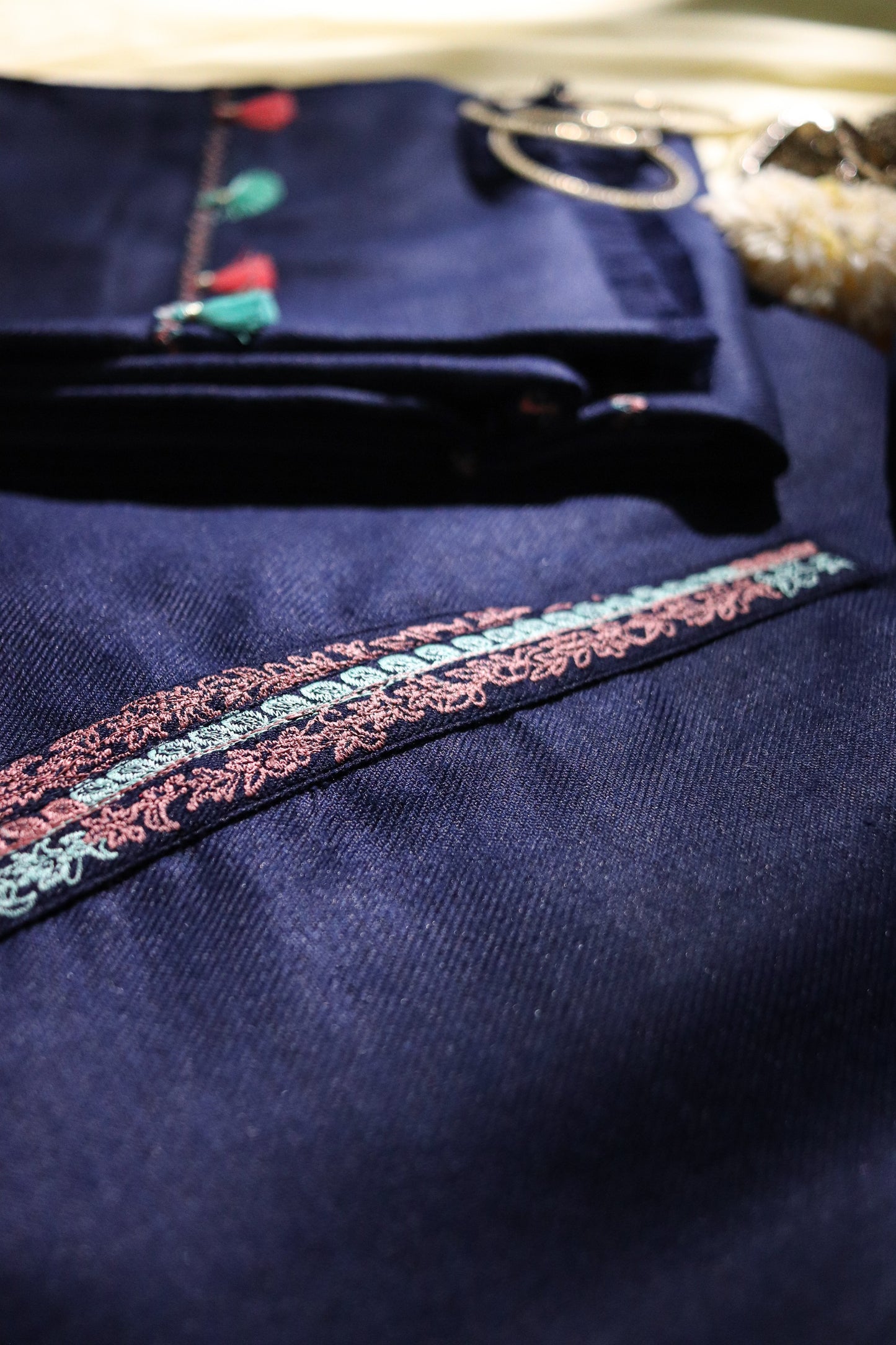 Midnight Blue pashmina set-SET OF 3