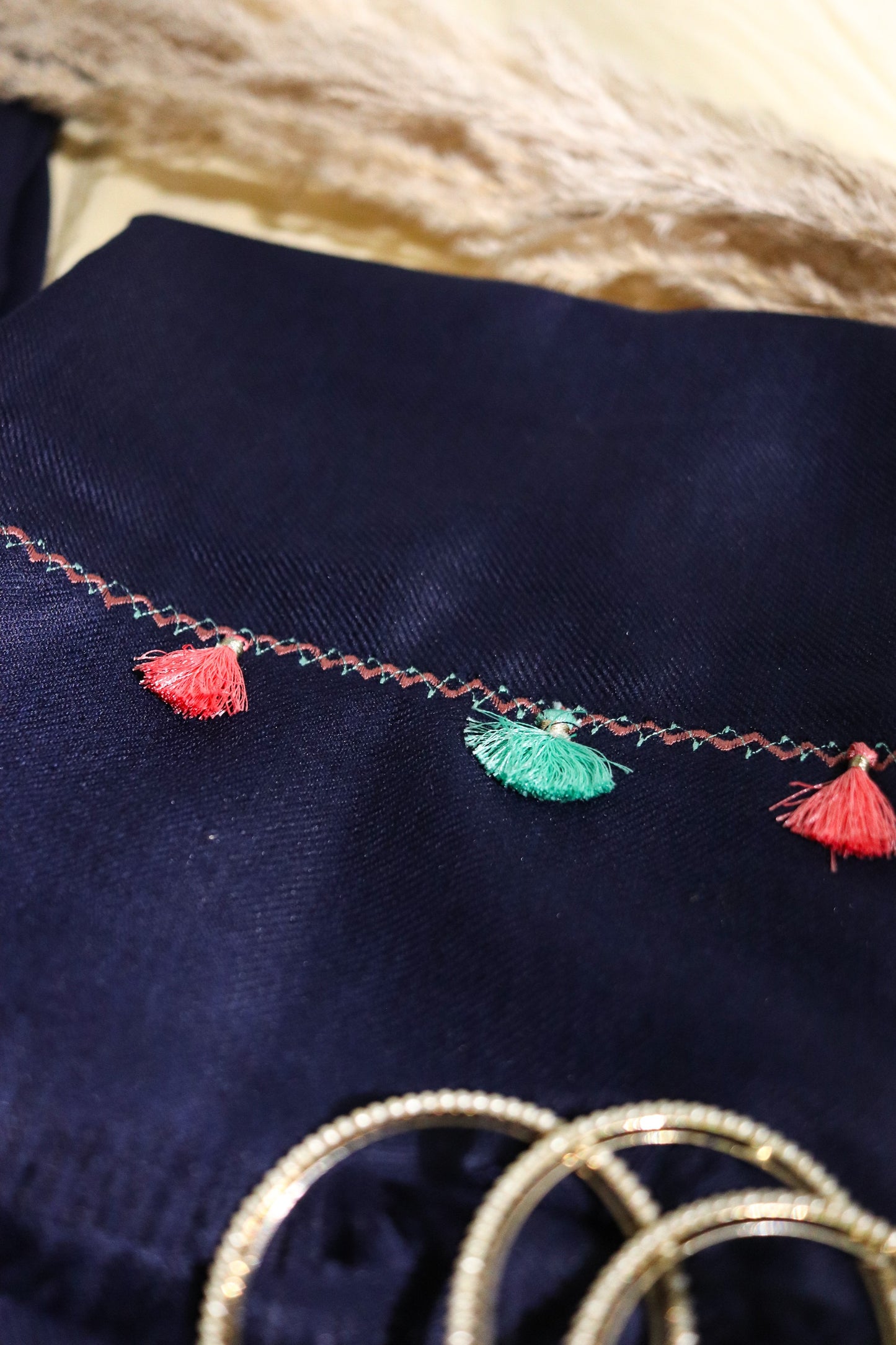 Midnight Blue pashmina set-SET OF 3