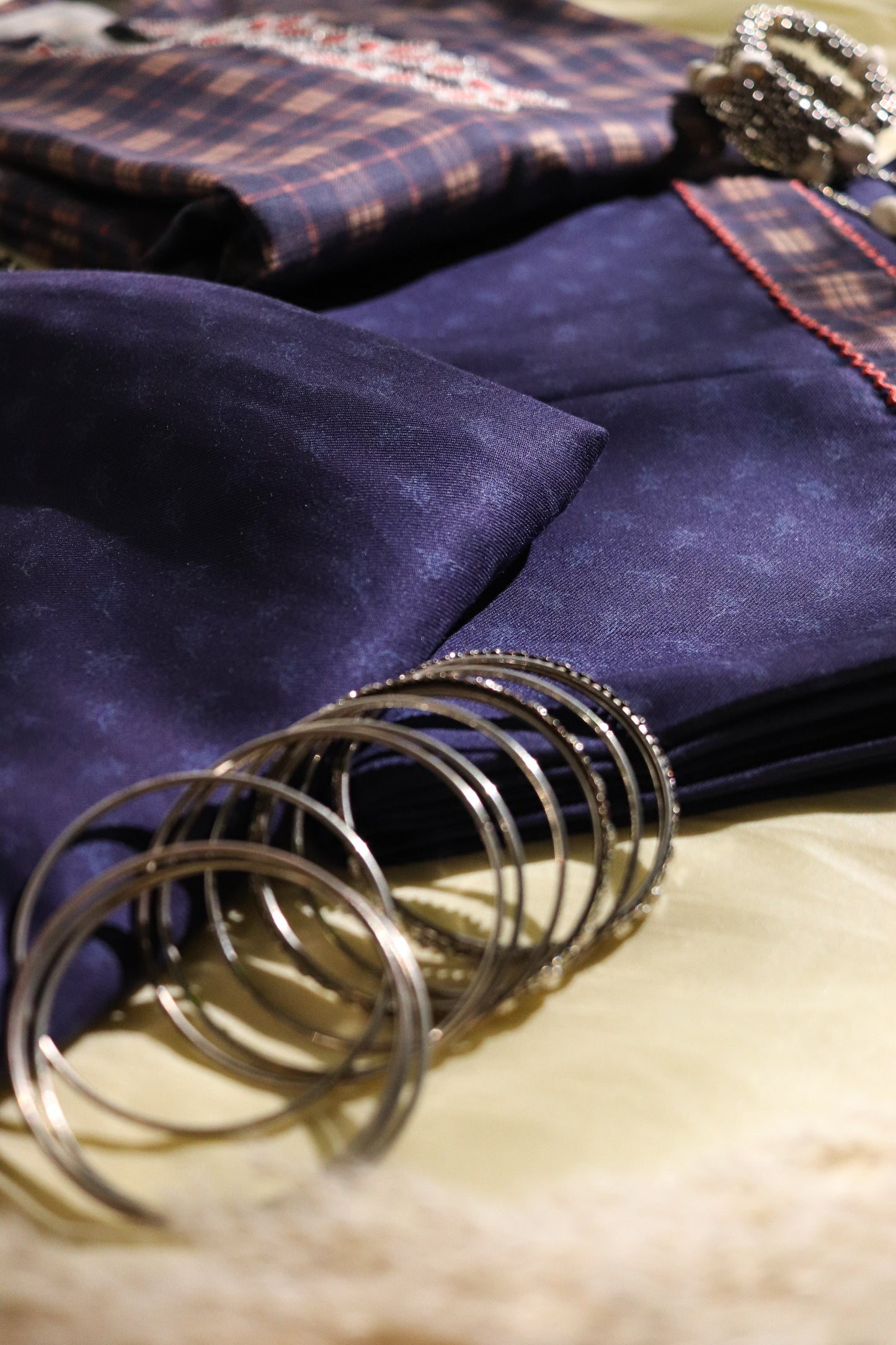 MEHR checkered pashima set- set of 3