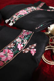 Black floral pashmina set- SET OF 3