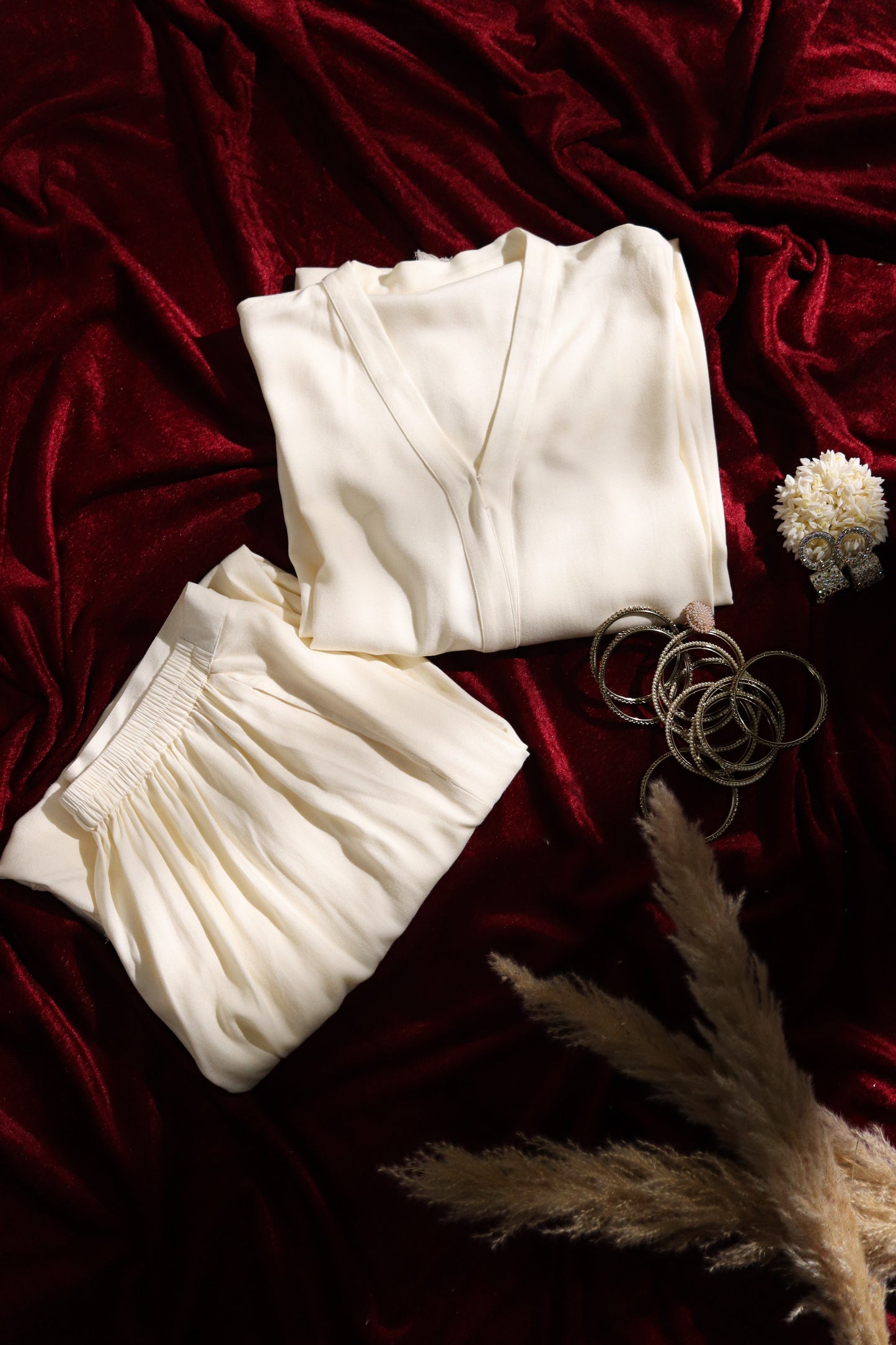 Ivory pashmina set- set of 2