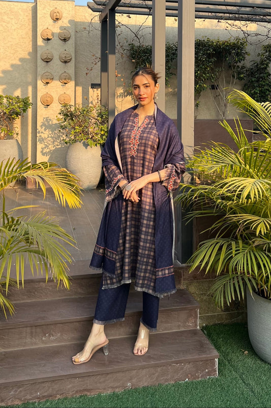 MEHR checkered pashima set- set of 3