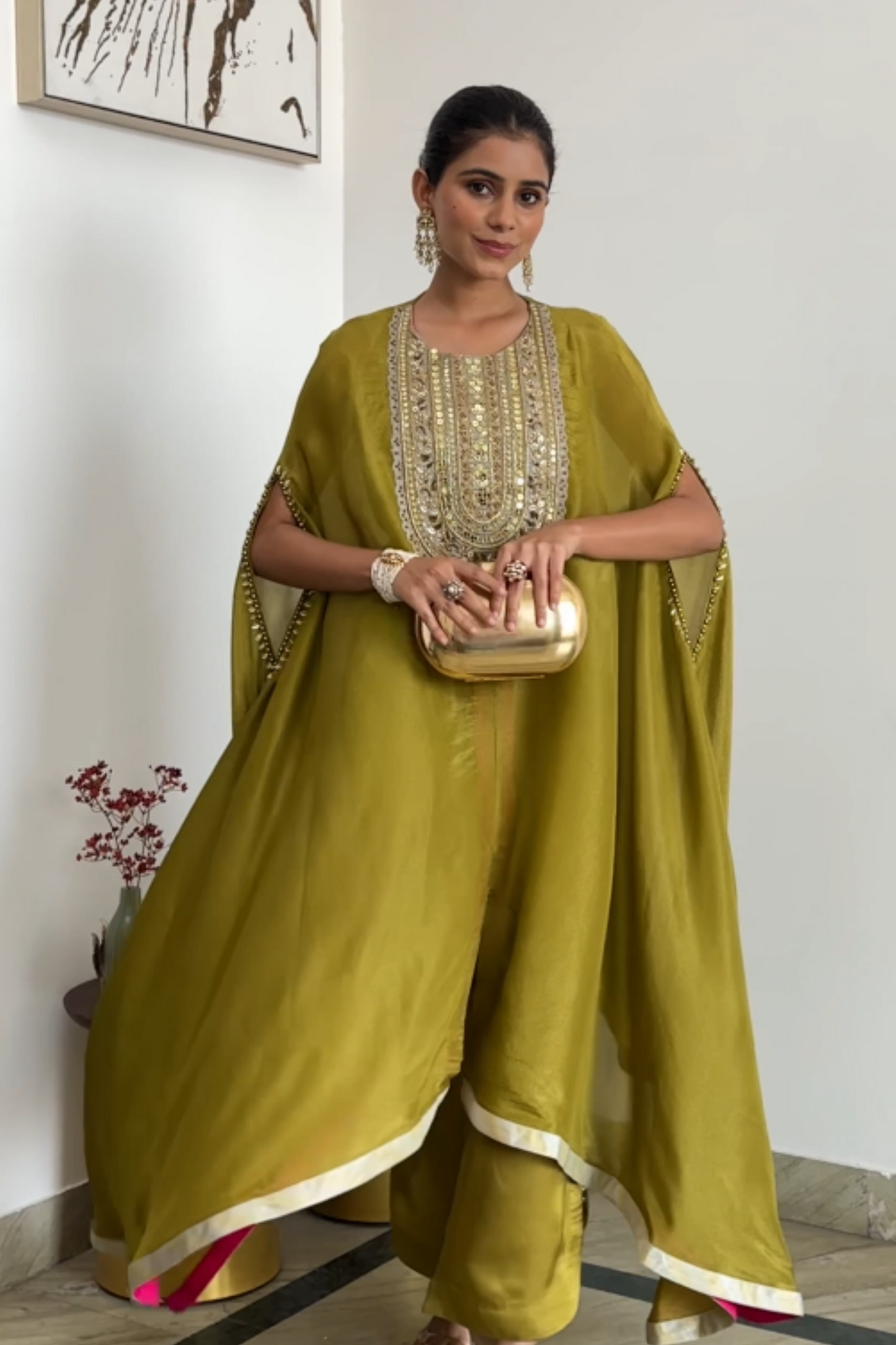 Dusky Olive Kaftan Set