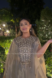 Taupe Mirror Kaftan Set