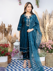 Teal Mist Kurta with Pants