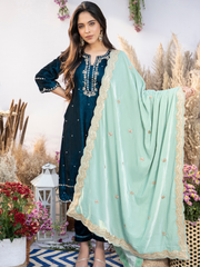 Teal Mist Kurta with Pants