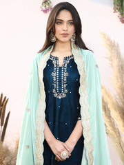 Teal Mist Kurta with Pants